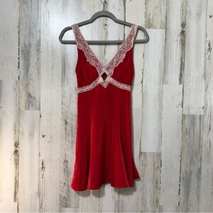 Target Red Mini Dress with Lace Trim